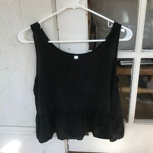 Sleeveless black peplum top